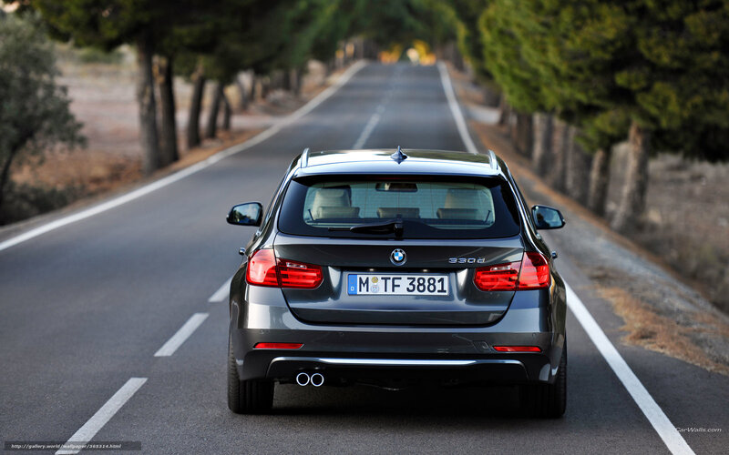 BMW 330d on a tree-lined road