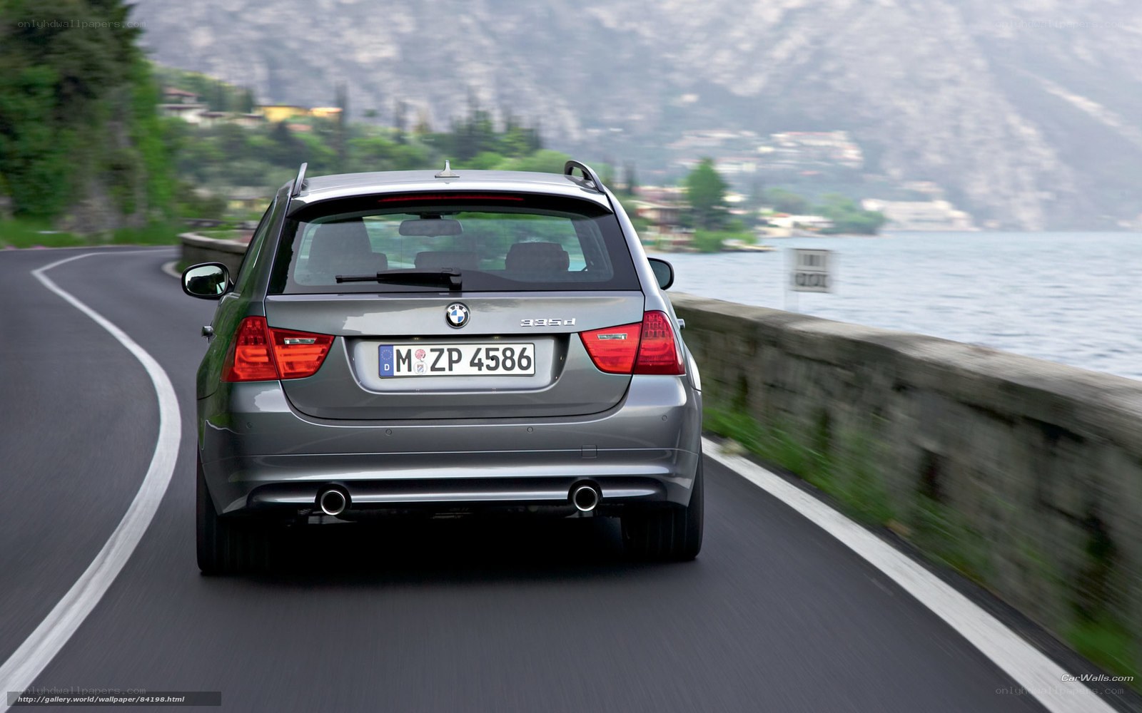 BMW 335d on a lakeside road
