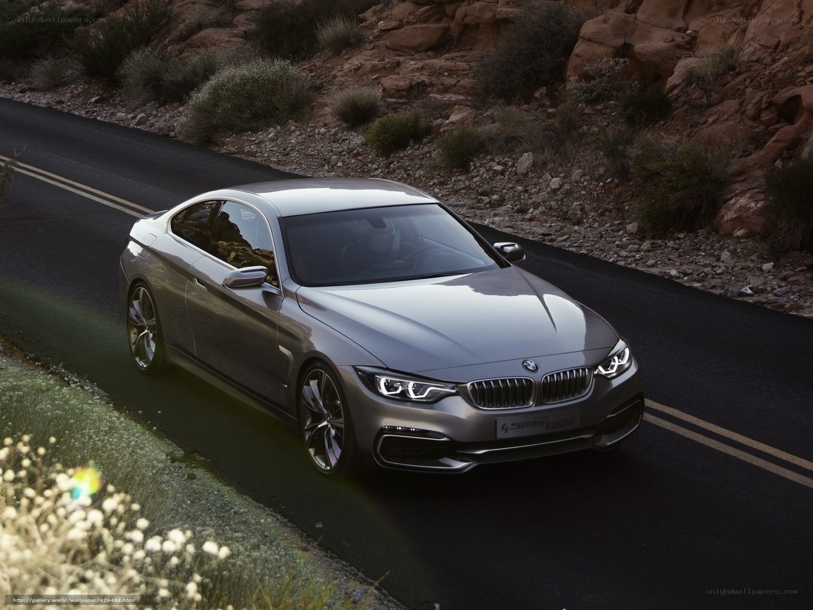 BMW 4 Series Coupe on a desert road