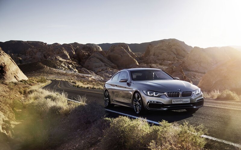 BMW 4 Series Coupe on desert road