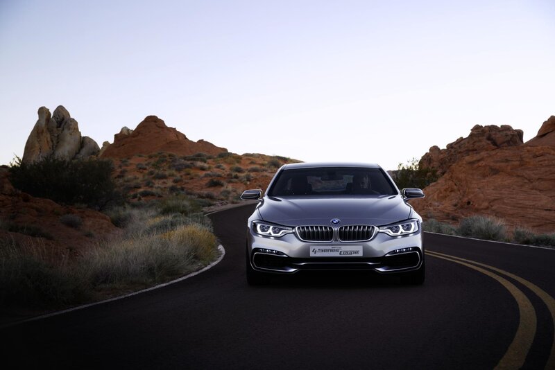 BMW 4 Series Coupe on desert road
