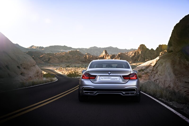 BMW 4 Series Coupe on desert road