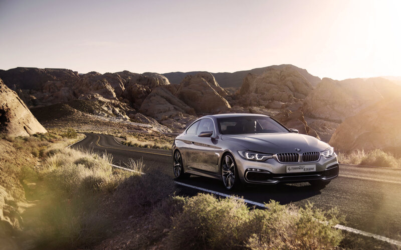 BMW 4 Series Coupe on desert road