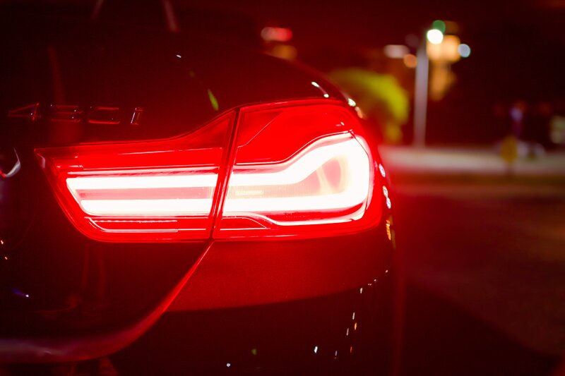 BMW 430i taillight at night