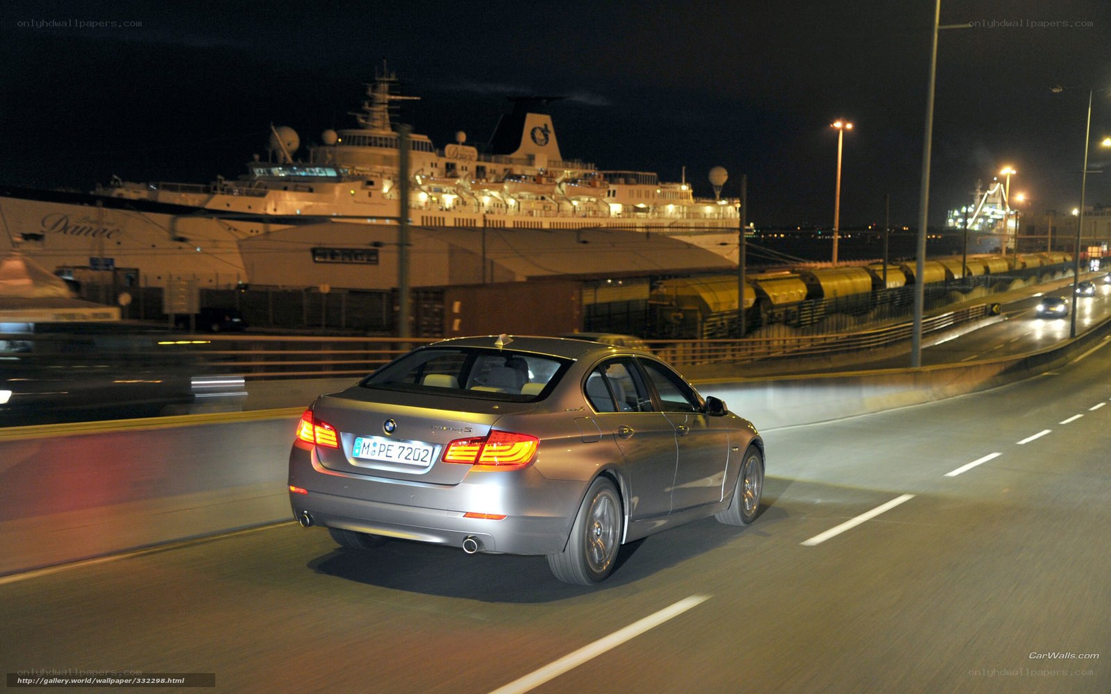 BMW 5 Series at night