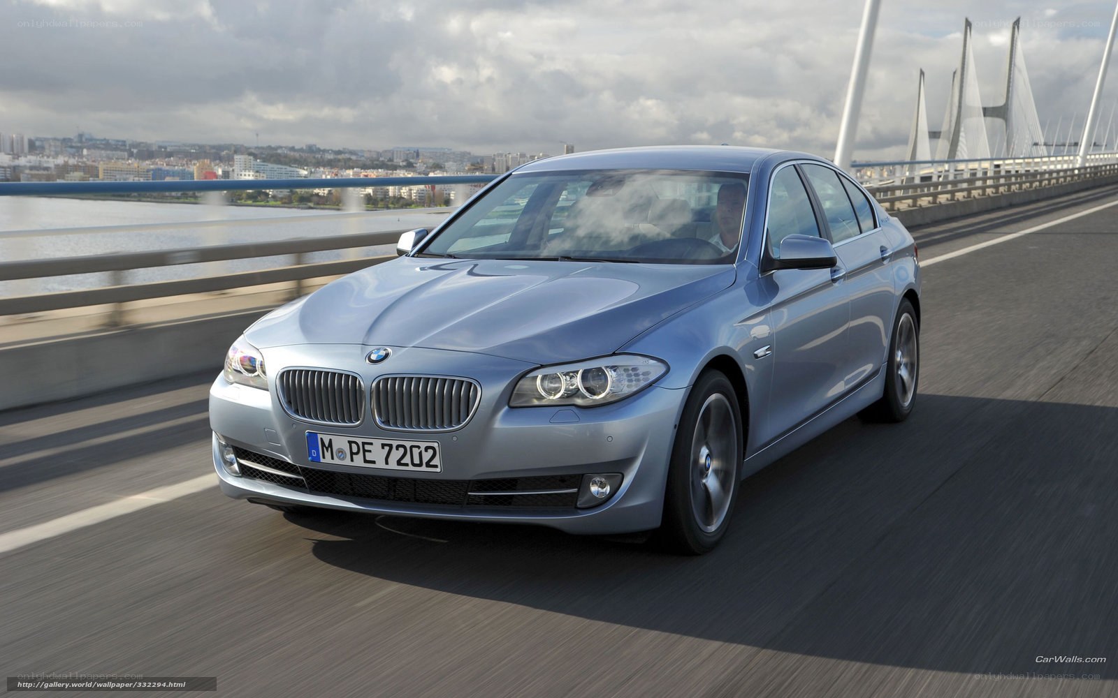 BMW 5 Series on a bridge