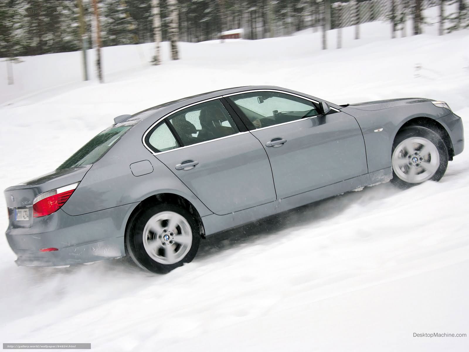 BMW 530i on snowy road