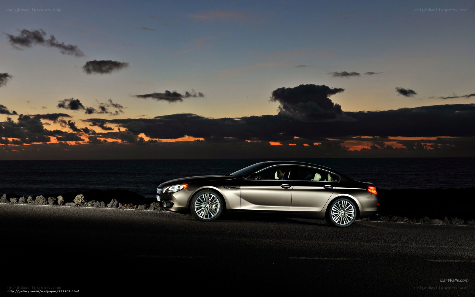 BMW 6 Series at sunset