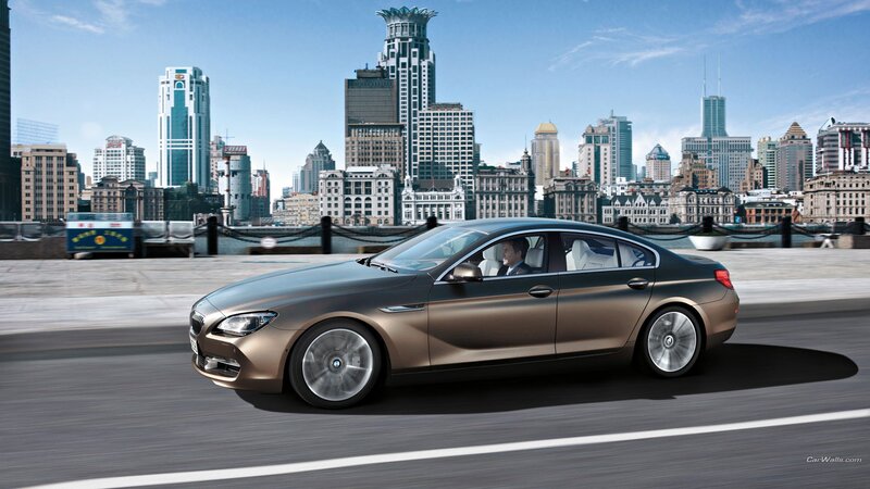 BMW 6 Series on city road