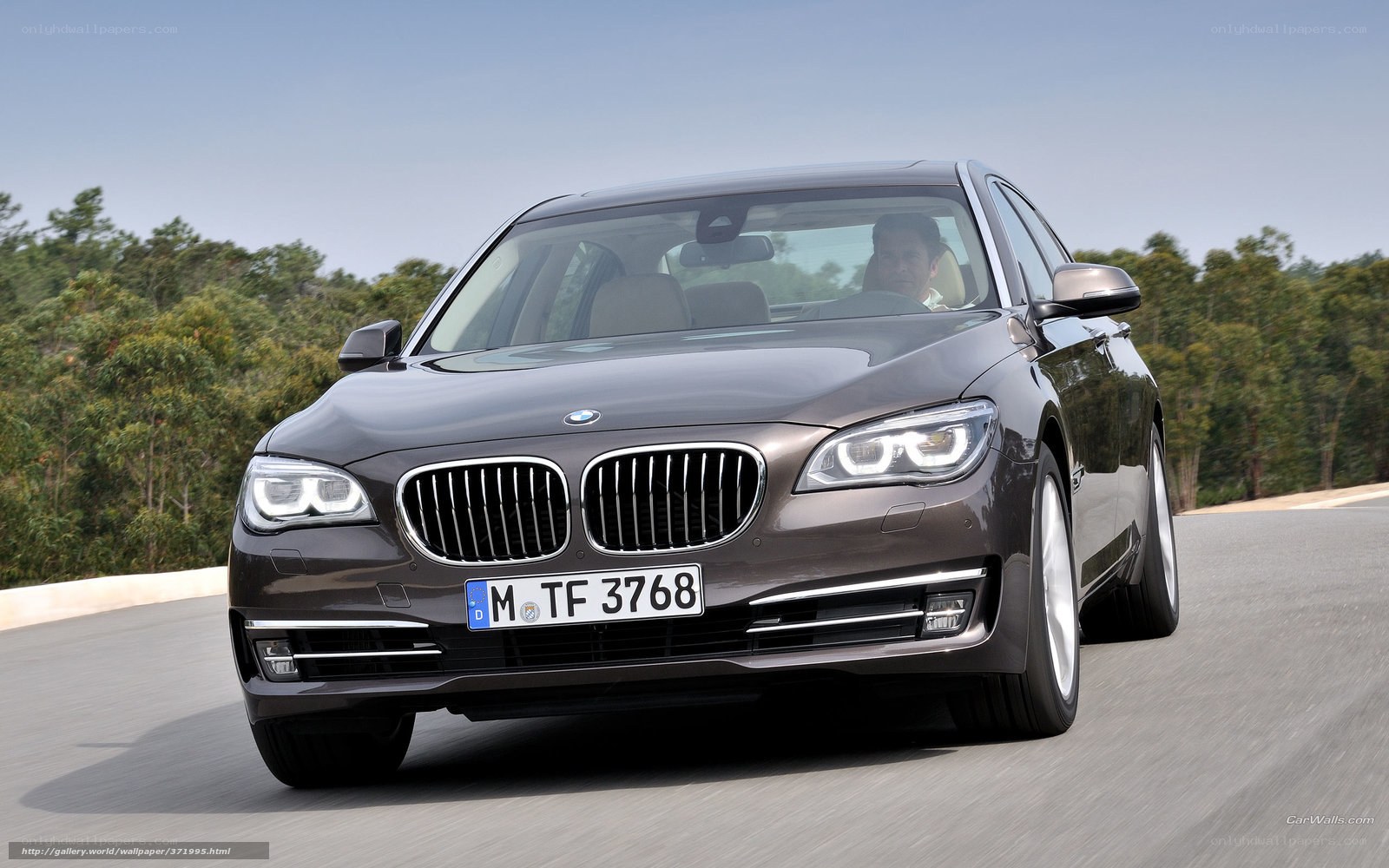 BMW 7 Series driving on road