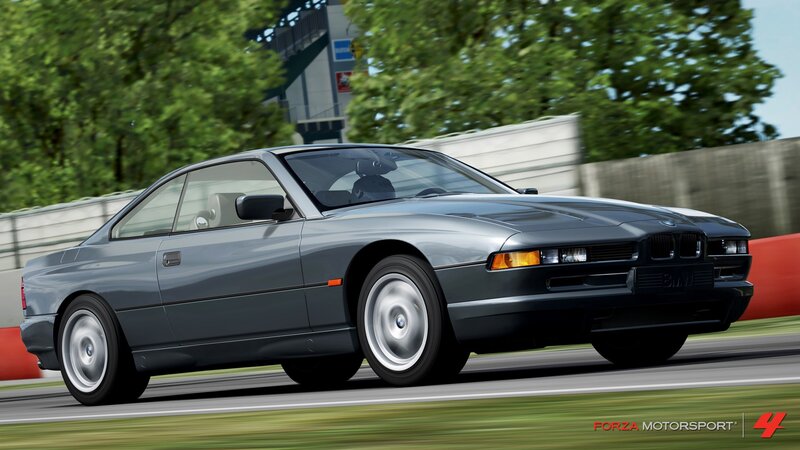 BMW 8 Series on a racetrack