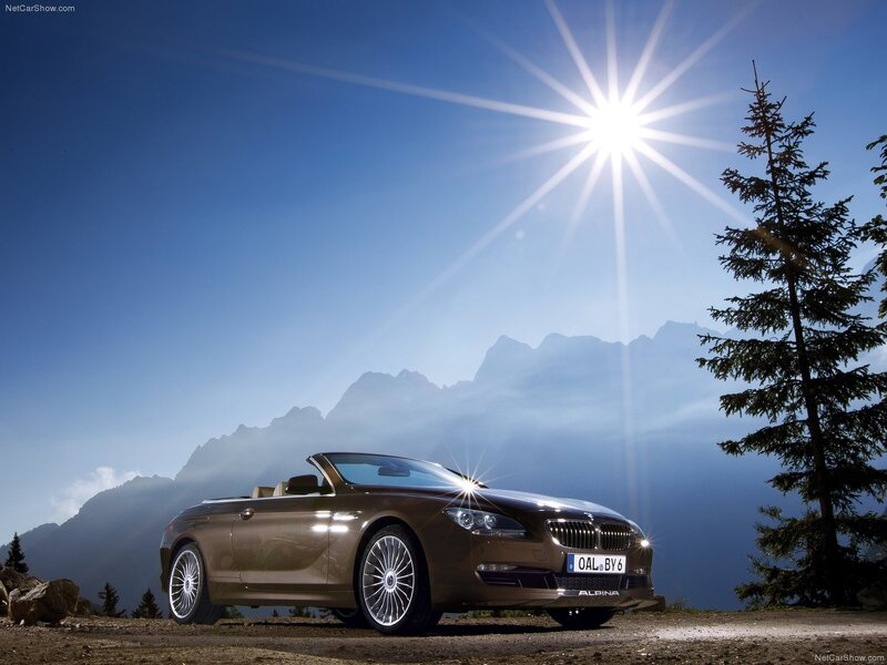 BMW Alpina B6 Convertible in mountains