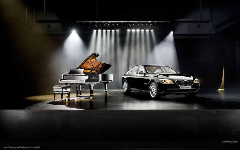 BMW and grand piano on stage