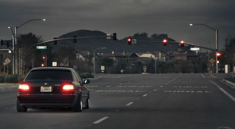 BMW at a red light
