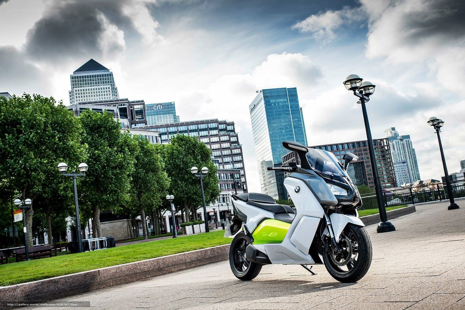 BMW C evolution scooter in city