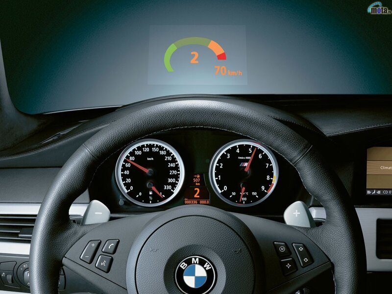 BMW car dashboard view