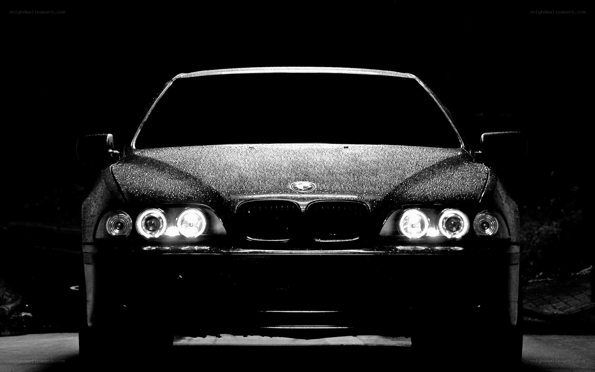 BMW car front view at night
