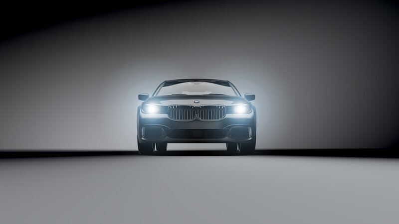 BMW Car Front View — Gray
