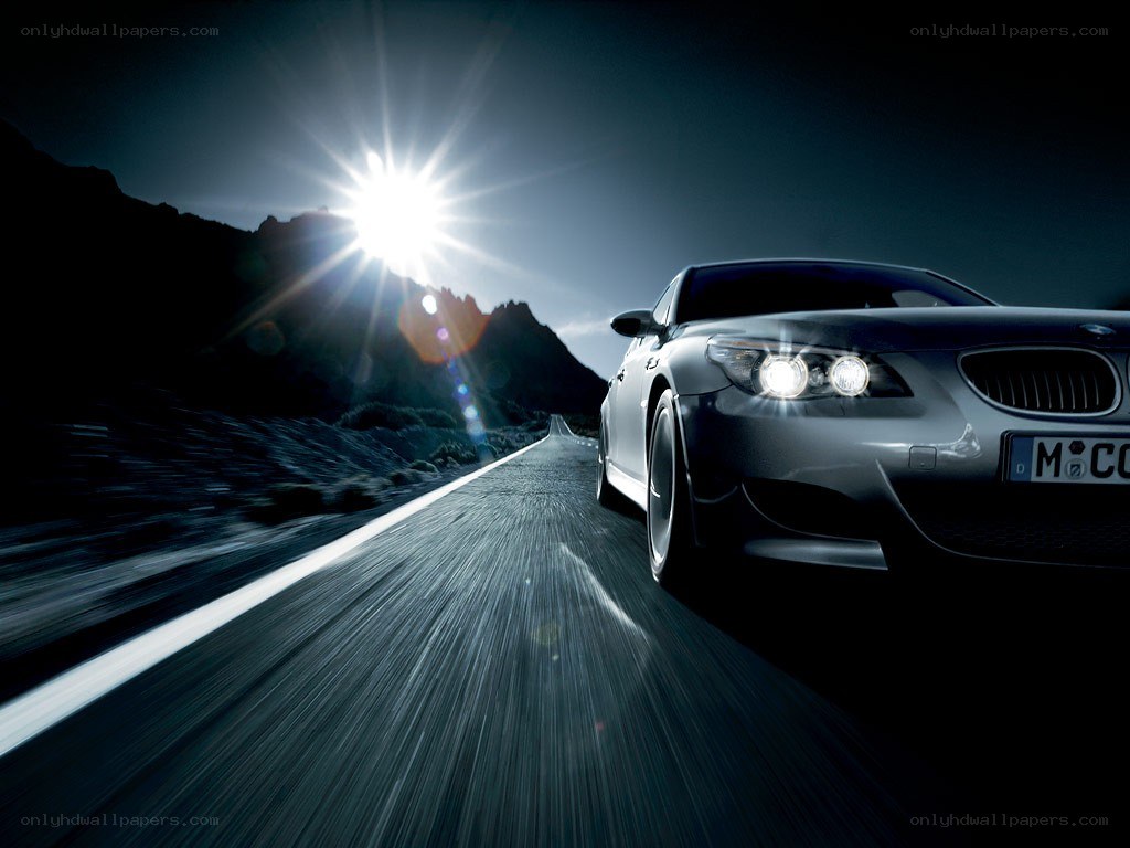 BMW car on a mountain road