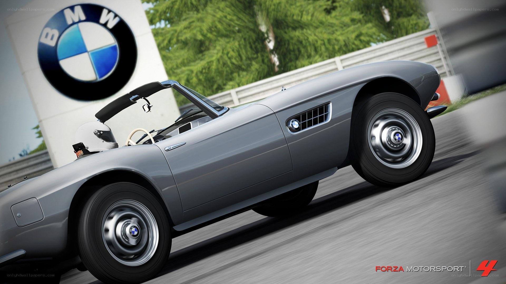 BMW car on a racetrack