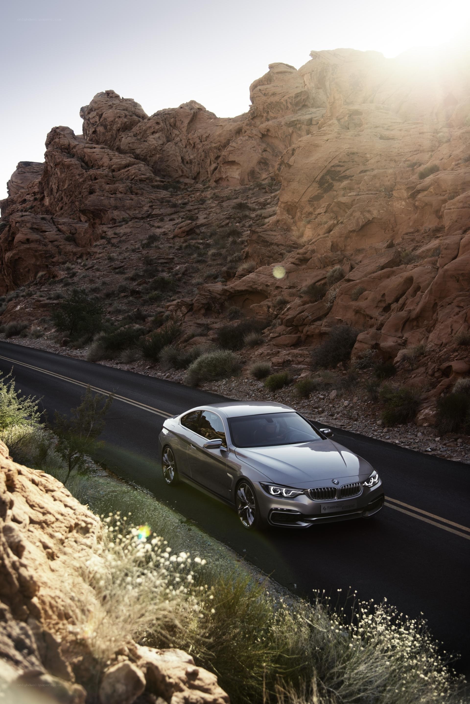 BMW car on desert road