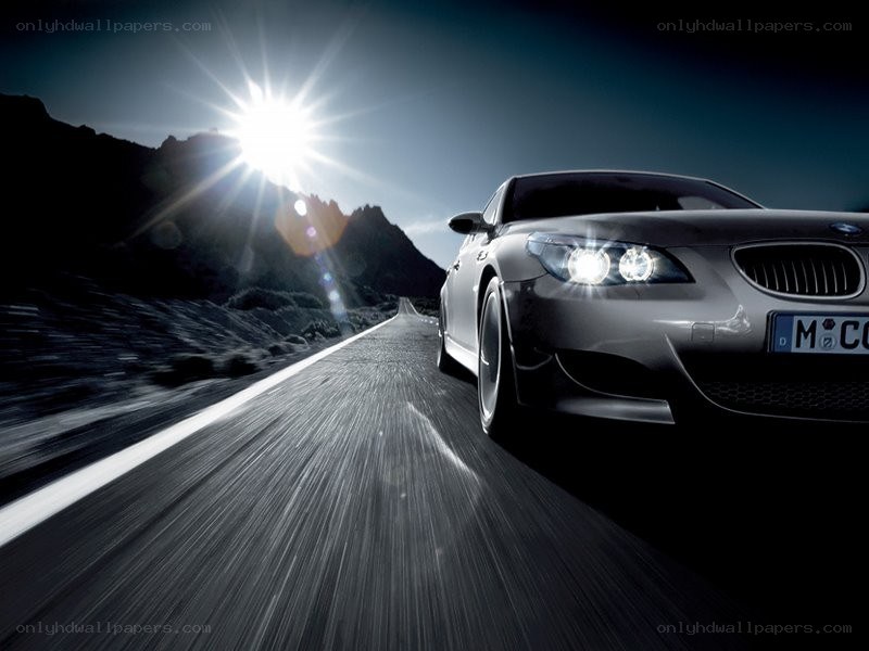 BMW car on mountain road