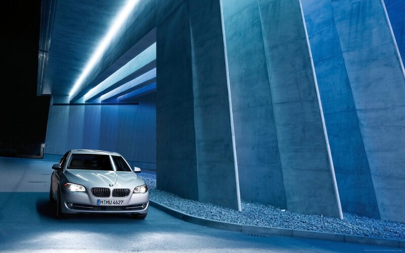 BMW car under blue lights