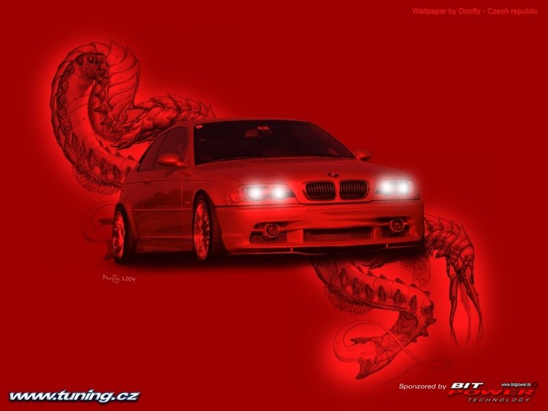 BMW car with dragon artwork