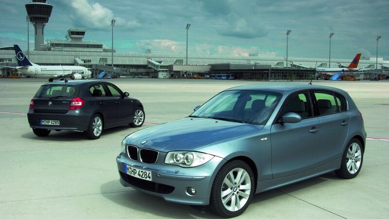 BMW cars at airport tarmac