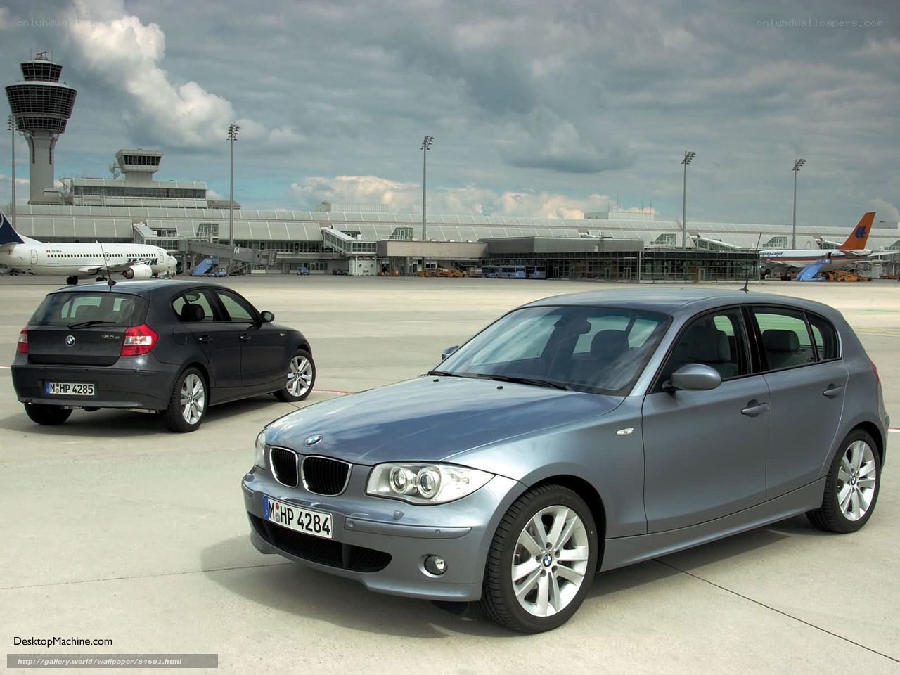 BMW cars at airport tarmac