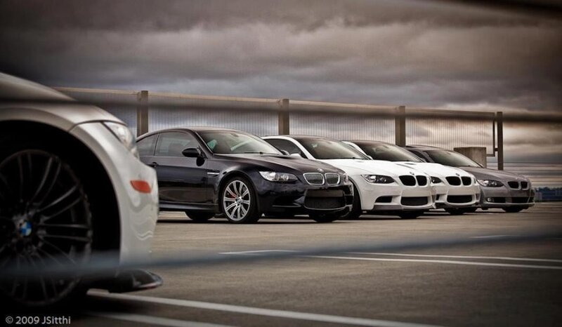 BMW cars in a row