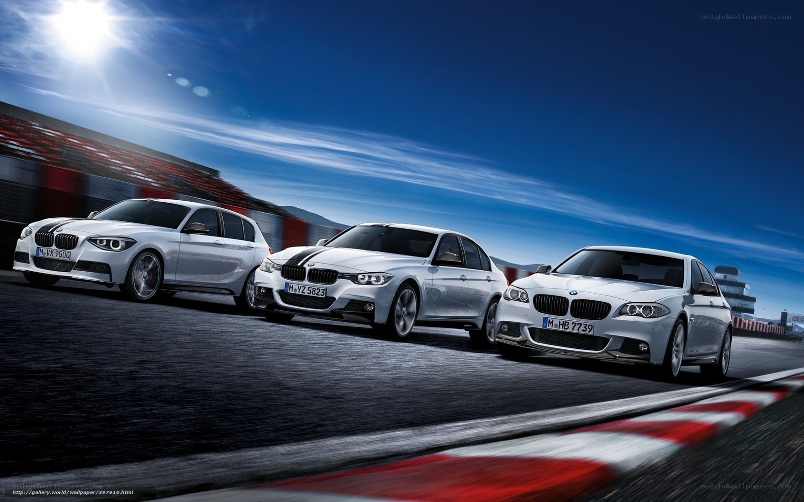 BMW cars on a racetrack