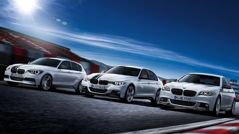 BMW cars on a racetrack