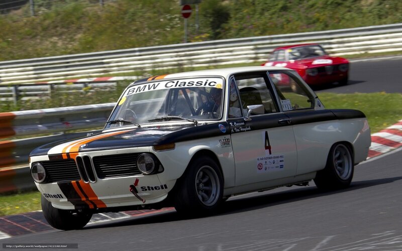 BMW classic race car on track