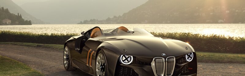 BMW concept car by a lake