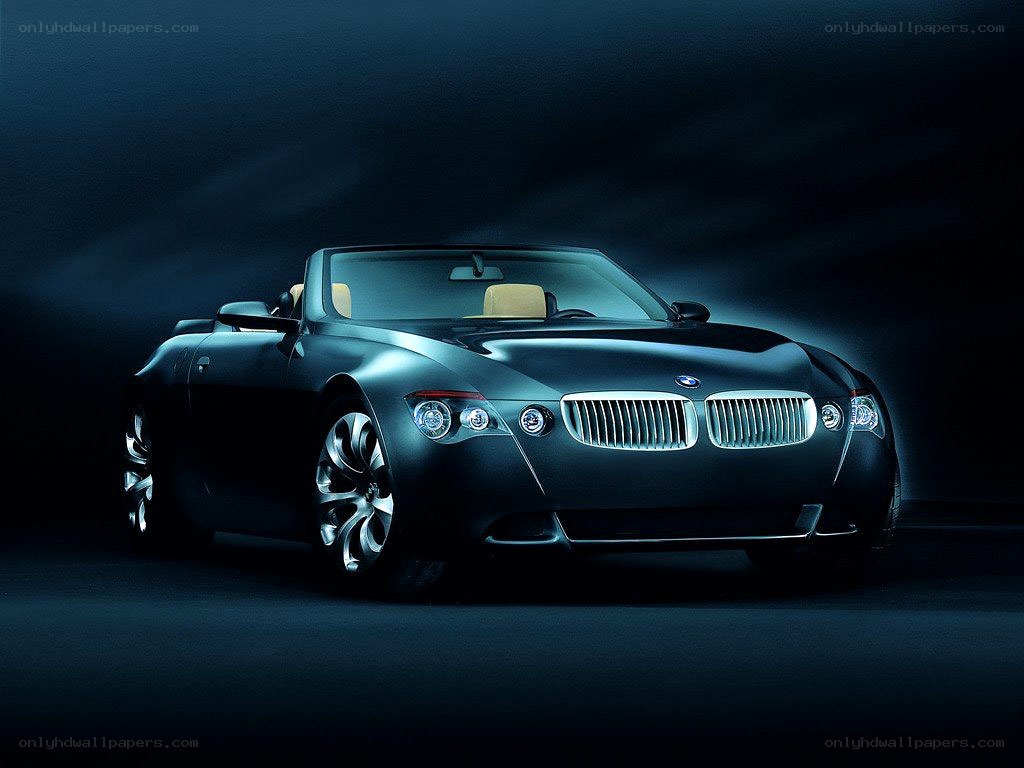 BMW concept car in dark studio