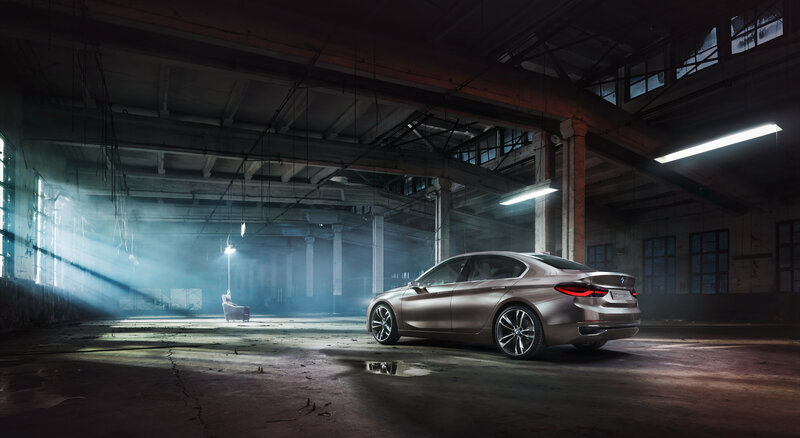 BMW concept car in warehouse
