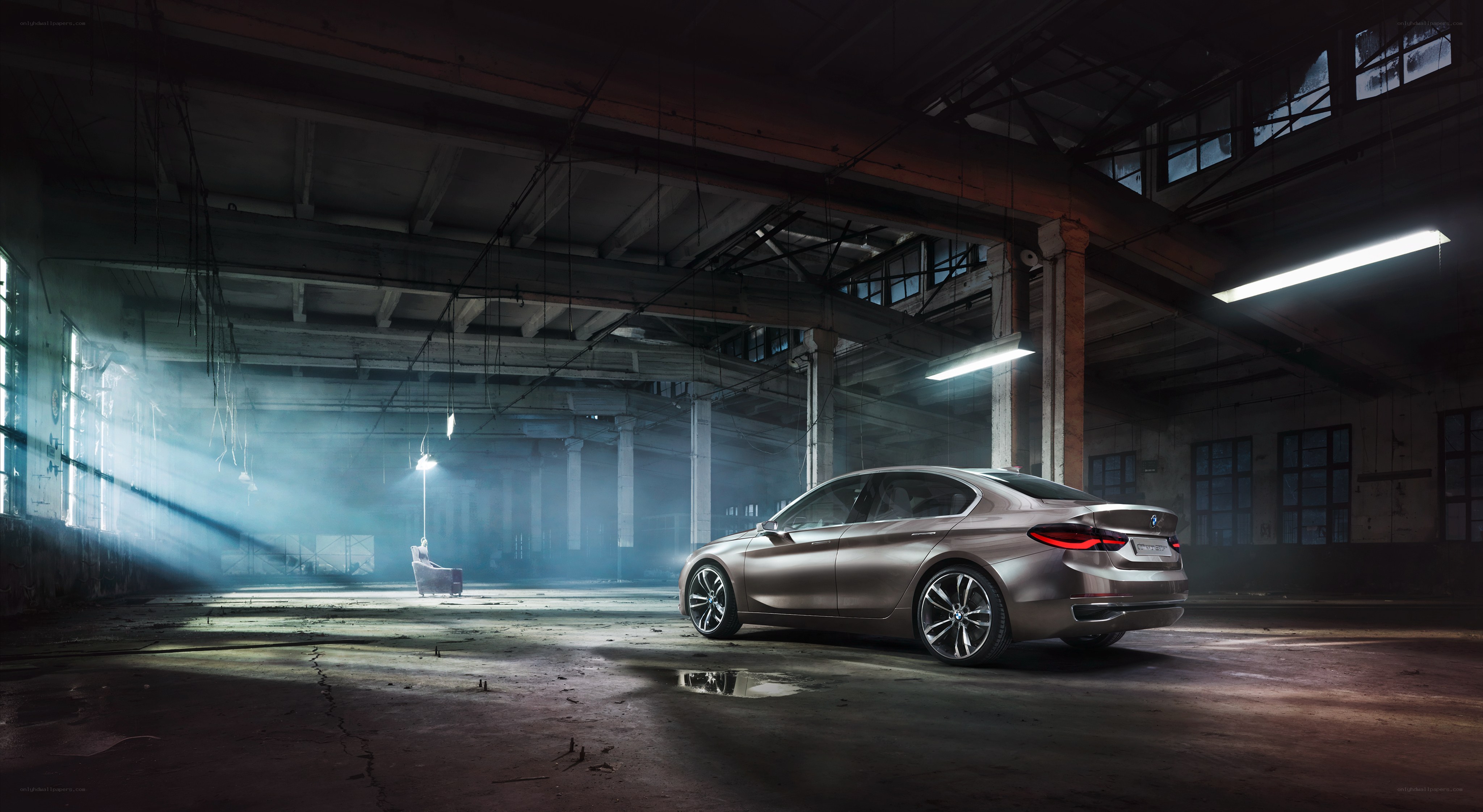 BMW concept car in warehouse