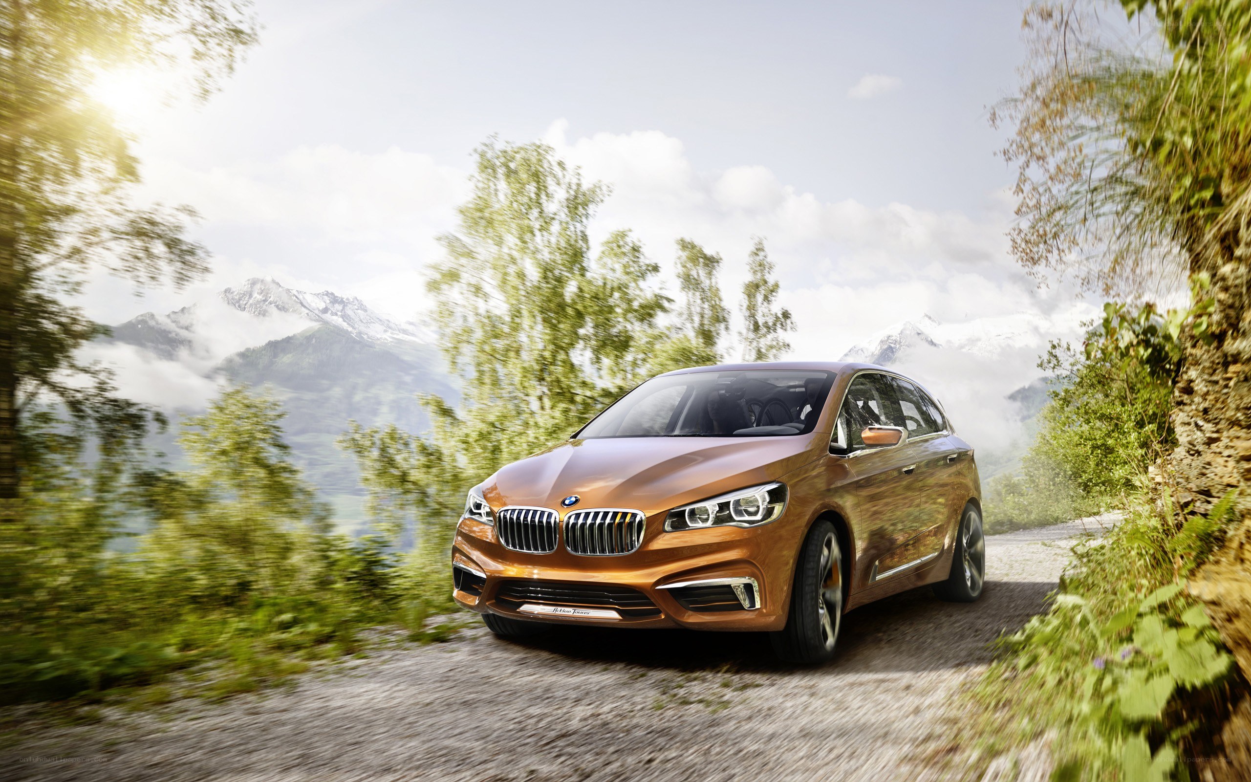 BMW concept car on mountain road