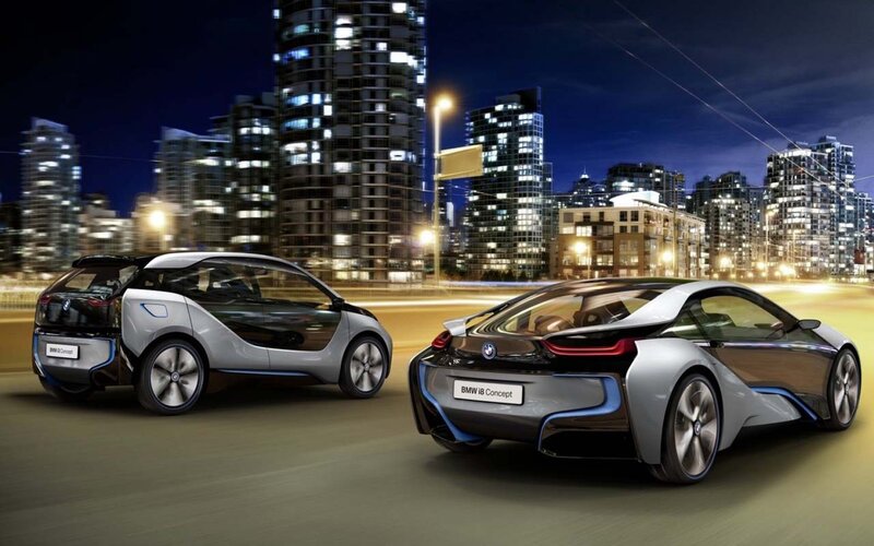 BMW concept cars at night