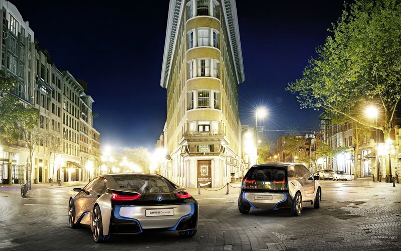 BMW concept cars at night