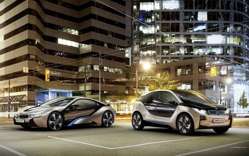 BMW concept cars at night