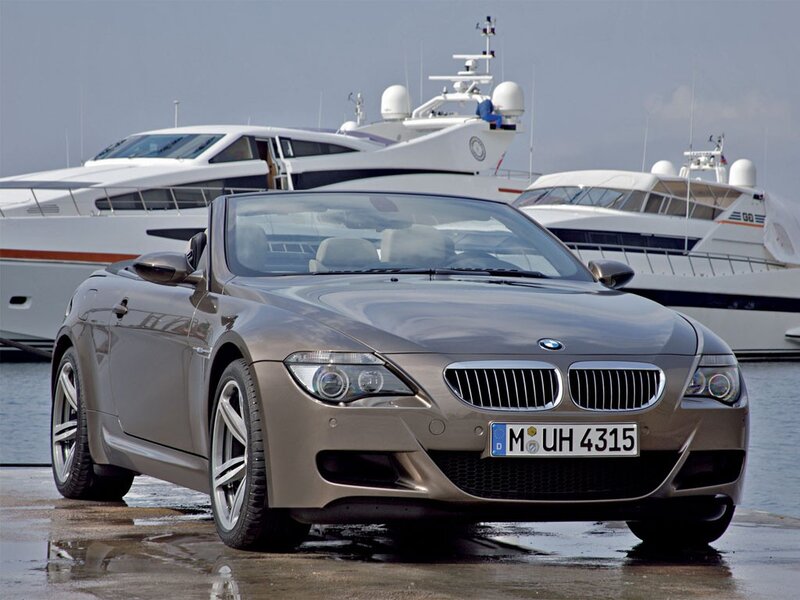BMW convertible by the marina