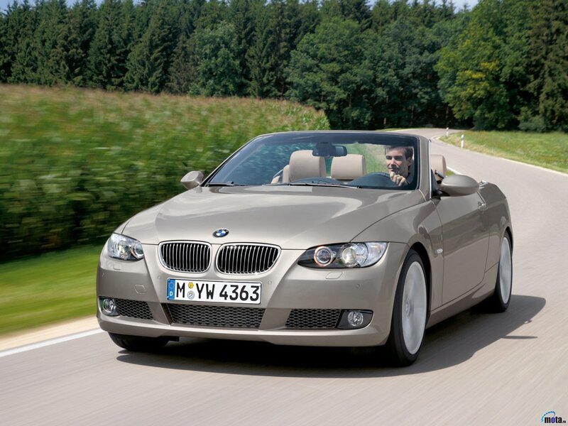 BMW convertible on country road