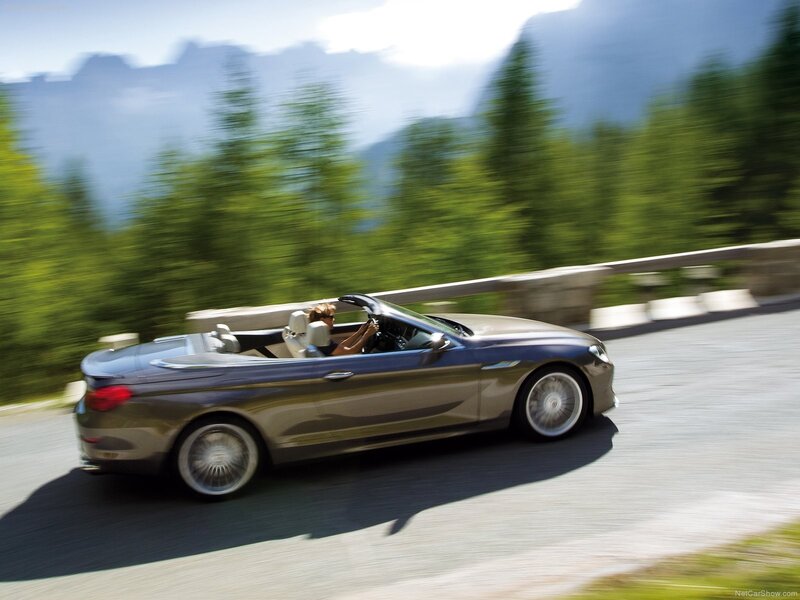 BMW convertible on mountain road