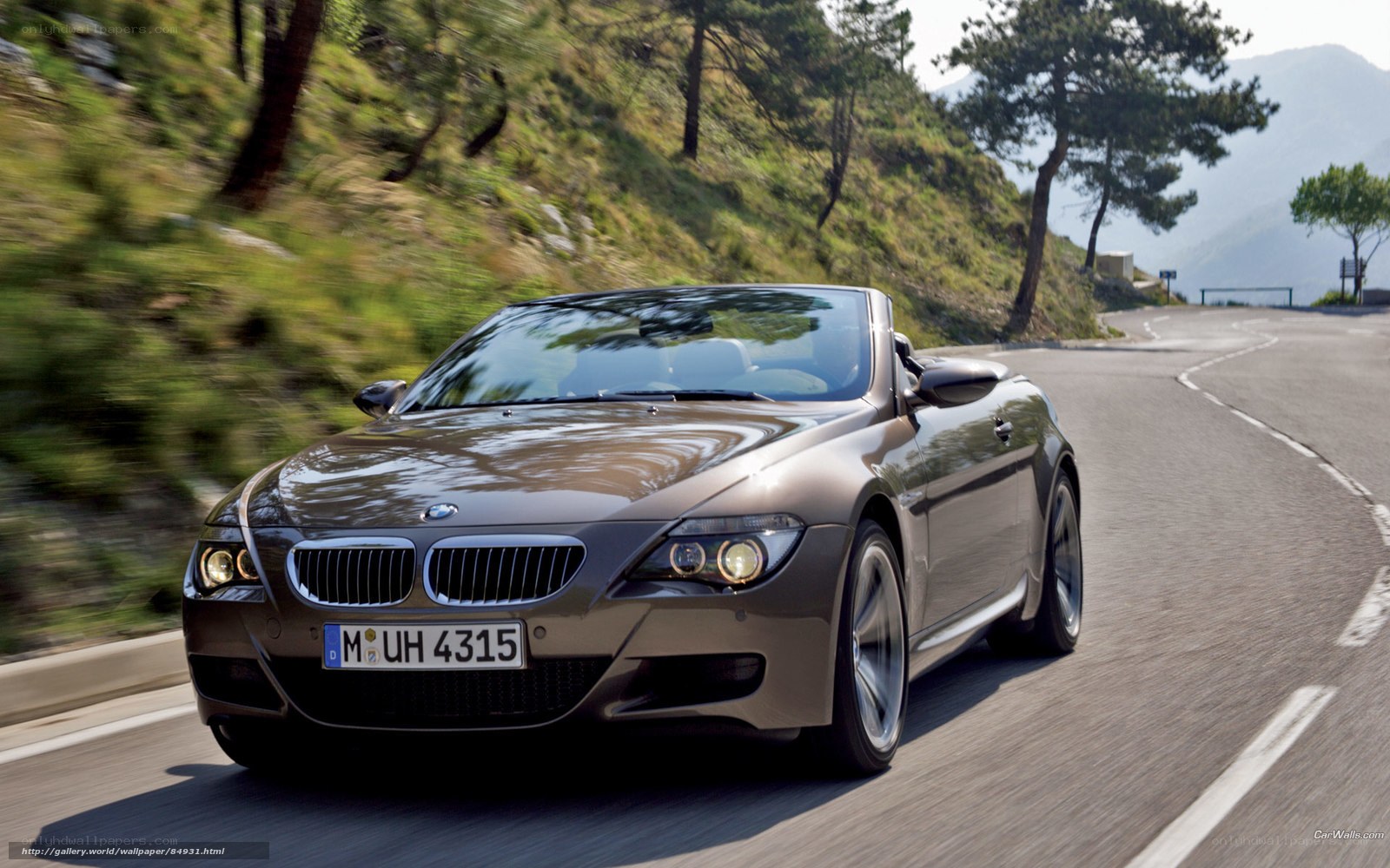BMW convertible on mountain road