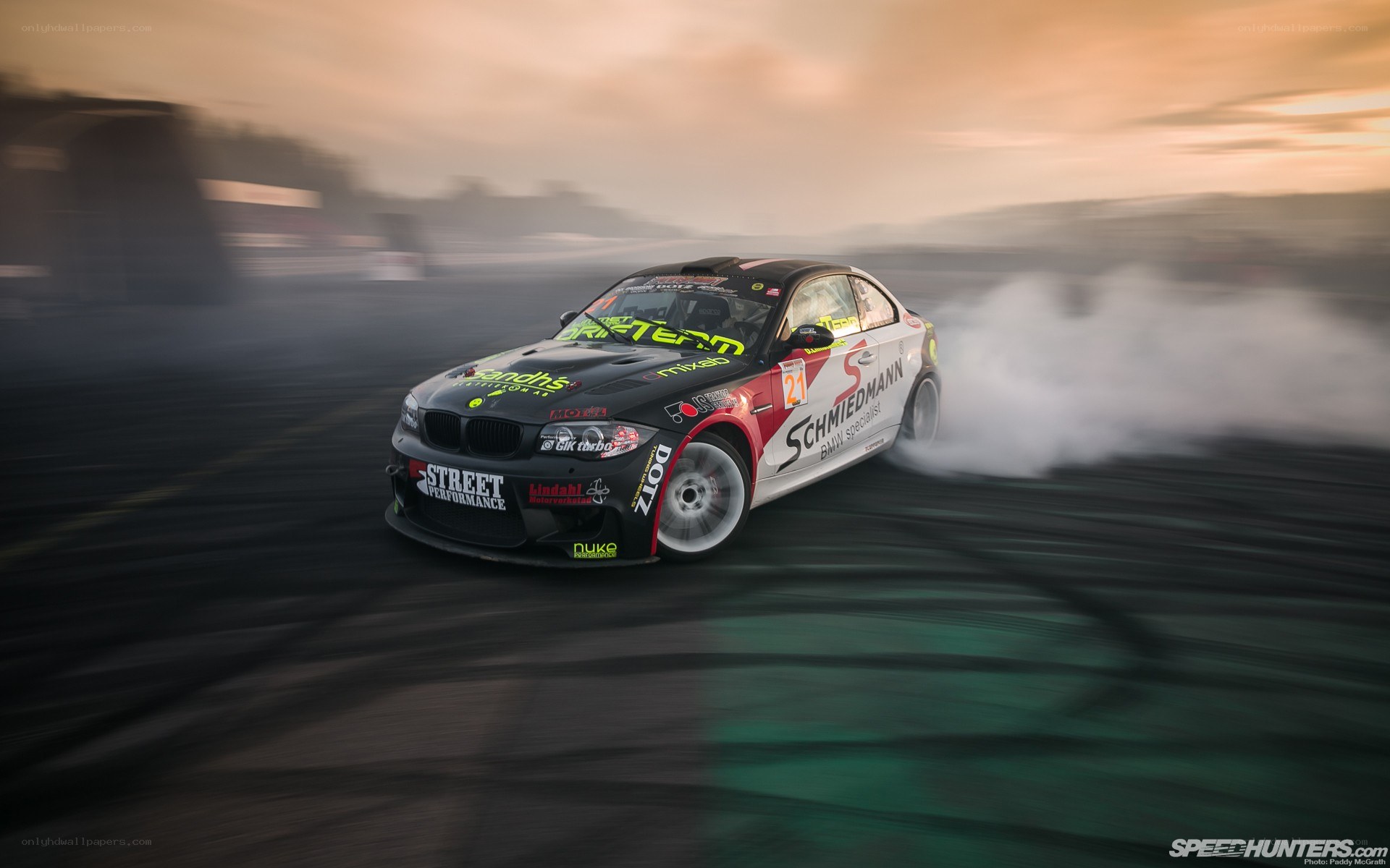 BMW drift car in action