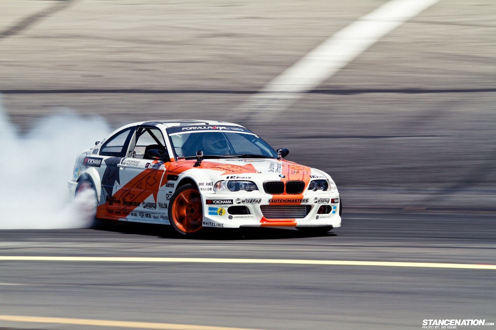 BMW drift car on track