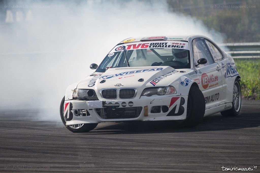 BMW drift car on track
