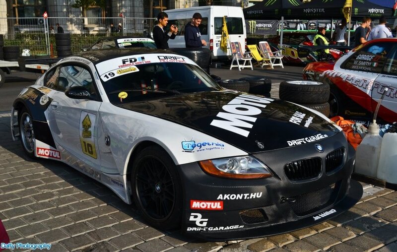 BMW drift race car at event